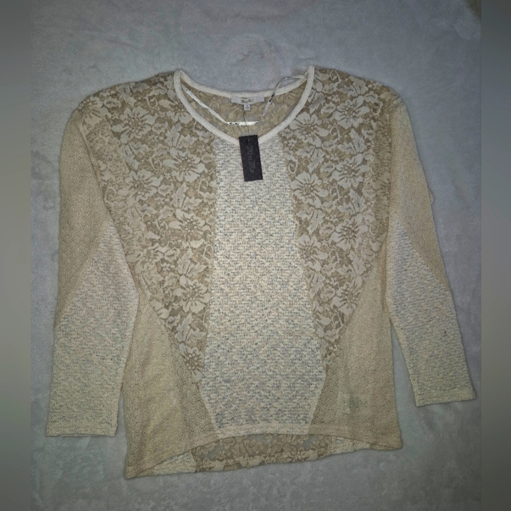 Miss Me Cream Lace Women's Top NWT